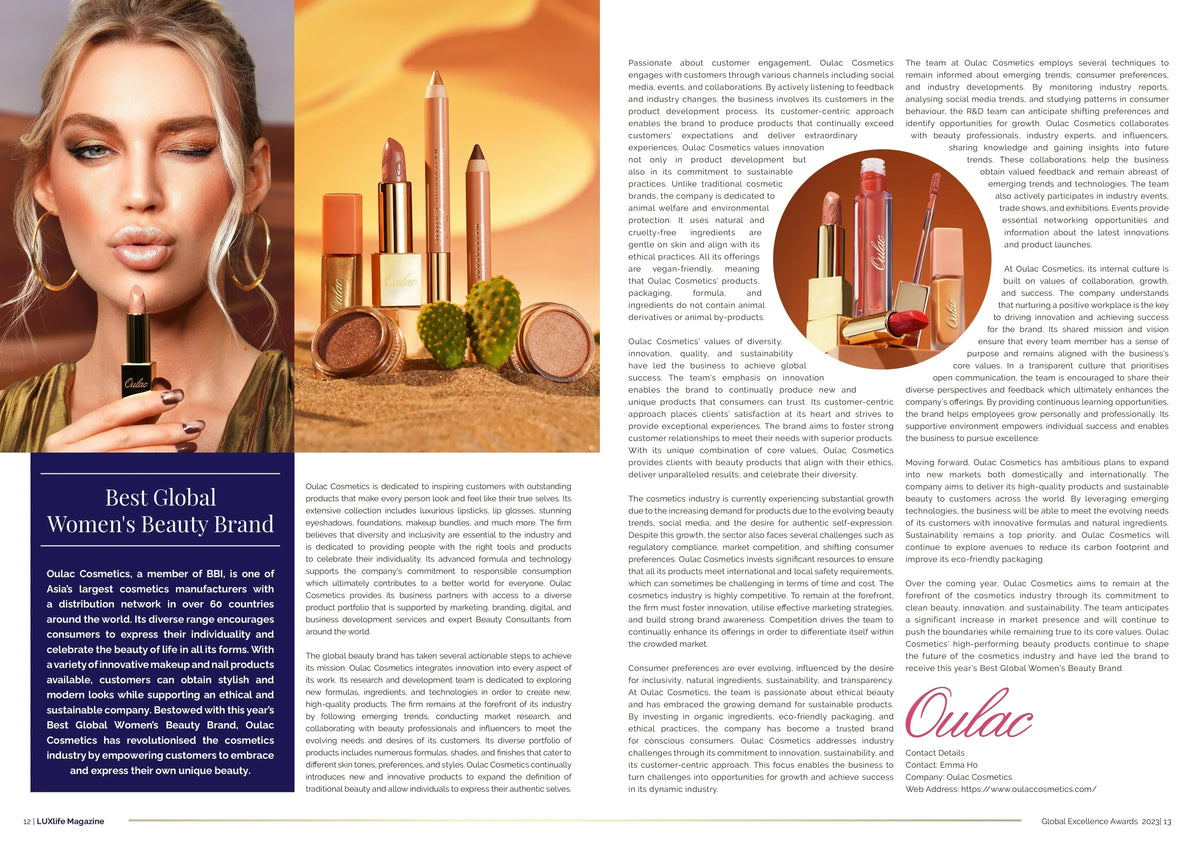 OULAC Beauty Brand Wins 